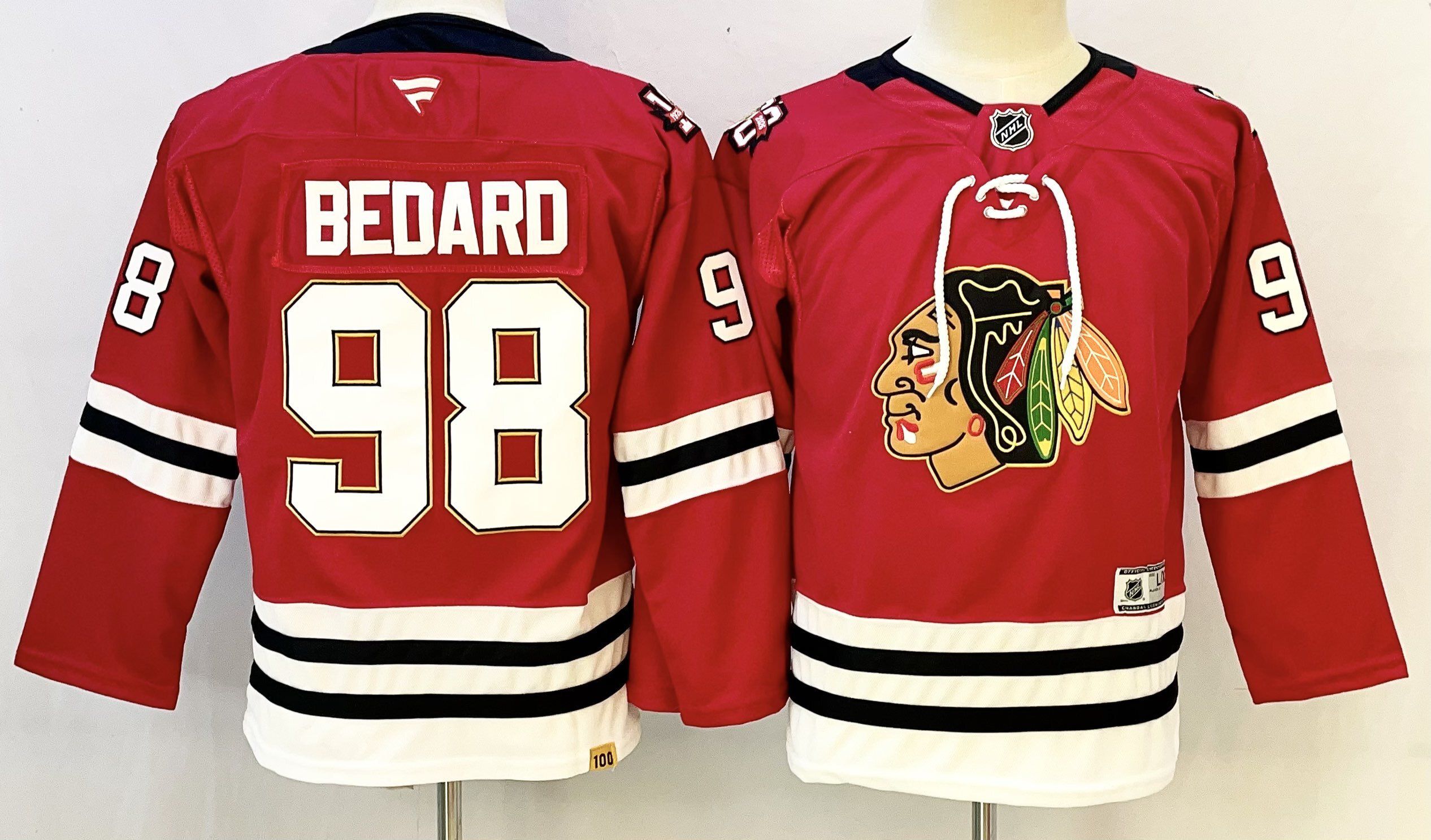Youth Chicago Blackhawks #98 Bedard Red 2026 Adidias NHL Jersey style 001
